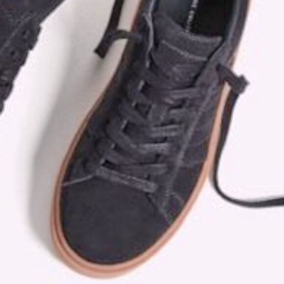 Zara Creepers Platform Sneakers in Blue Nubuck Leather w Bubblegum Sole-Size 7.5 - Picture 4 of 5